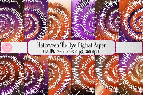 Halloween Tie Dye Digital Papers Backgrounds Digital Pattern SineDigitalDesign 