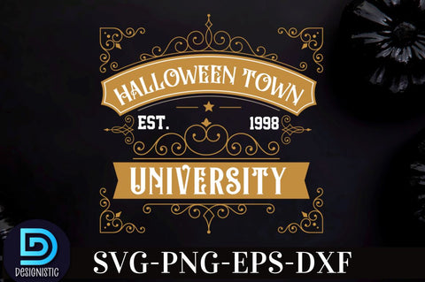 Halloween town university est. 1998, Vintage Halloween Sign SVG Design, SVG DESIGNISTIC 