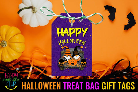 Halloween Treat Bag Gift Tags- Halloween Gift Tags Labels SVG Happy Printables Club 