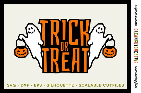 Halloween Trick or Treat design with ghouls - SVG craft file SVG CleanCutCreative 