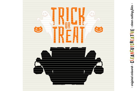 Halloween Trick or Treat design with ghouls - SVG craft file SVG CleanCutCreative 