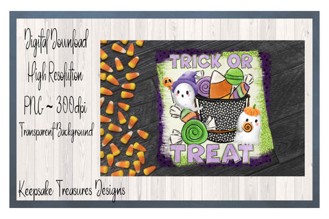 Halloween Trick or Treat, T-Shirt Design, Sublimation PNG Sublimation Keepsake Treasures Designs LLC. 