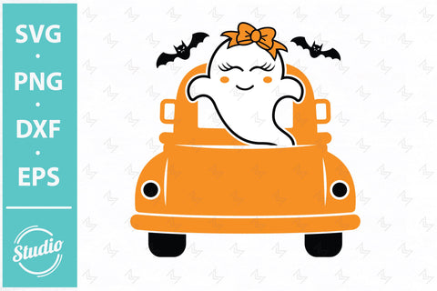 Halloween Truck Ghost Svg, Girl Ghost Svg, Png, Dxf SVG SailorMoonDigitals 