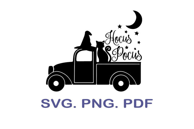 Halloween Truck SVG, Hocus Pocus SVG, Black Cat SVG SVG MagicDesignUS 