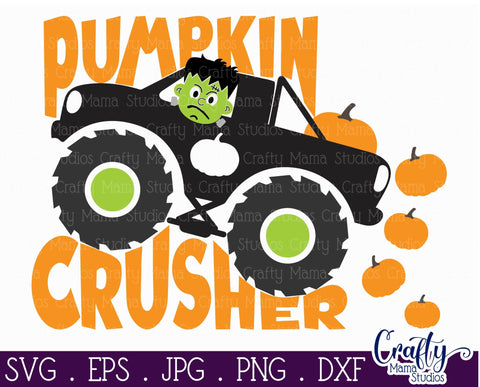 Halloween Truck Svg, Monster Truck Svg, Pumpkin Kids Truck SVG Crafty Mama Studios 