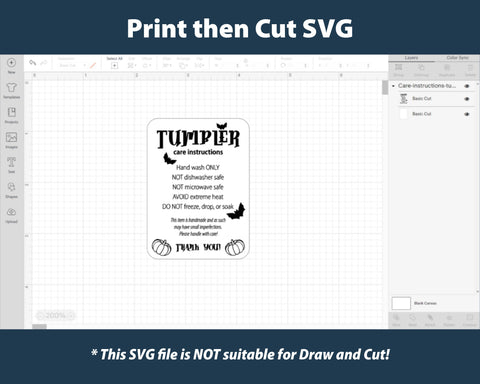Halloween tumbler care card SVG sticker SVG Templates by Pauline 