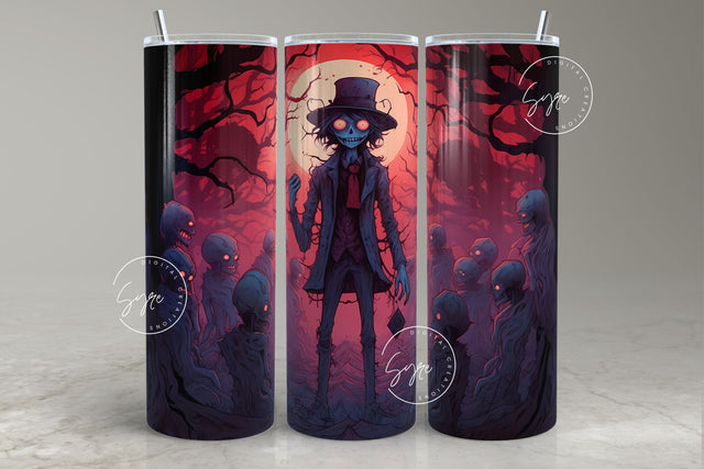 Halloween Tumbler, Scary Zombie Tumbler, Skulls, Spooky Tumbler Wrap, 20oz Skinny Tumbler, Seamless Sublimation PNG, Horror Tumbler, Digital Sublimation Syre Digital Creations 