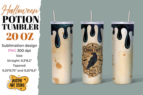 Halloween tumbler sublimation. Crows Foot Label design Sublimation Yustaf Art Store 