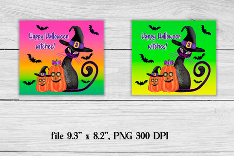 Halloween tumbler sublimation | Halloween cat Sublimation Svetana Studio 