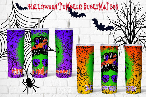 Halloween tumbler sublimation | Halloween messy bun Sublimation Svetana Studio 