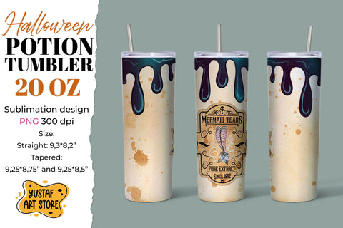 Halloween tumbler sublimation. Mermaid Tears pure extract Sublimation Yustaf Art Store 