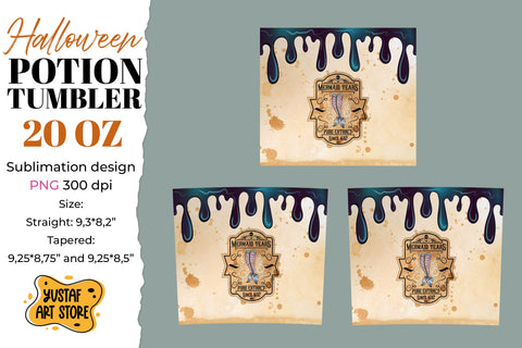 Halloween tumbler sublimation. Mermaid Tears pure extract Sublimation Yustaf Art Store 
