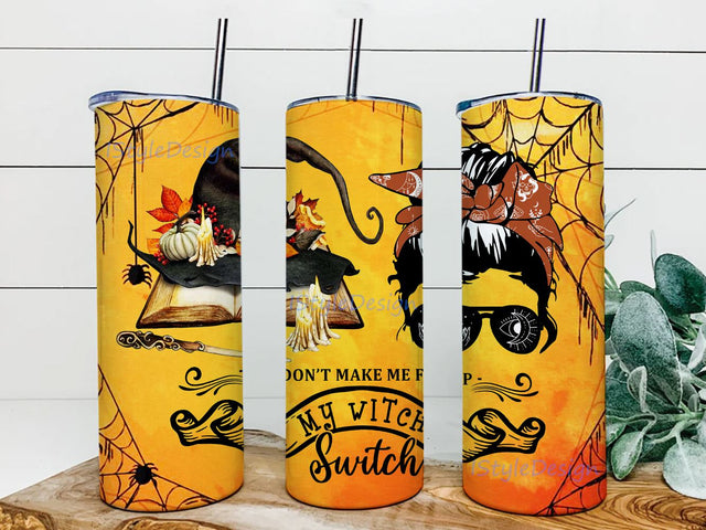 Halloween Tumbler Sublimation Messy Bun Hair Skull Momster Pumpkin Spice Spooky Mama PNG, 20oz Skinny Tumbler, Sublimation Designs, Tumbler Wrap, Coffee Tumbler Template, Digital Download Sublimation iStyleDesign 