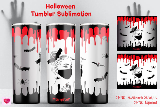 Halloween Tumbler Sublimation. Momster 20 oz Tumbler Design Sublimation Kseniia designer 