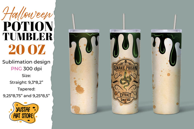 Halloween tumbler sublimation. Snake poison Label design Sublimation Yustaf Art Store 