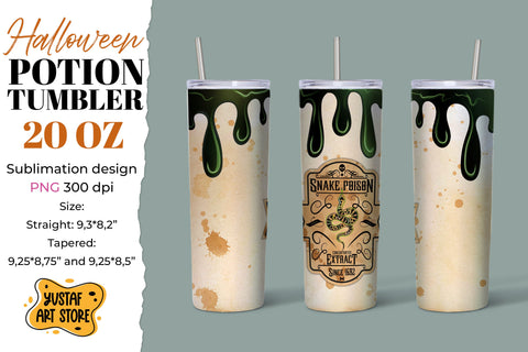 Halloween tumbler sublimation. Snake poison Label design Sublimation Yustaf Art Store 