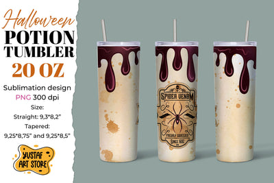 Halloween tumbler sublimation. Spider Venom Label design Sublimation Yustaf Art Store 