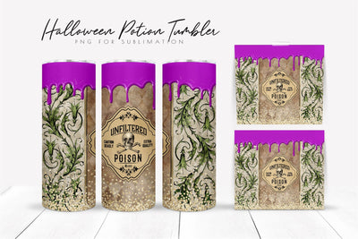 Halloween Tumbler Sublimation Witch Potion Tumbler Wrap PNG Sublimation OrangeBrushStudio 
