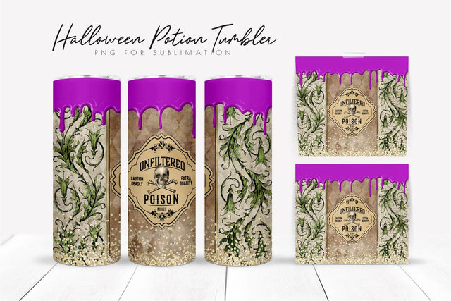 Halloween Tumbler Sublimation Witch Potion Tumbler Wrap PNG Sublimation OrangeBrushStudio 