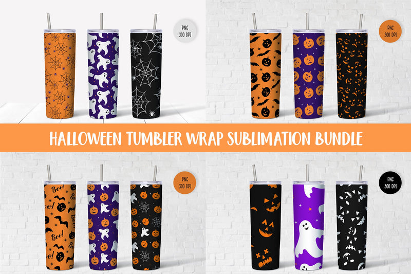 Halloween Tumbler Sublimation Wrap Bundle 12 designs Sublimation LaBelezoka 