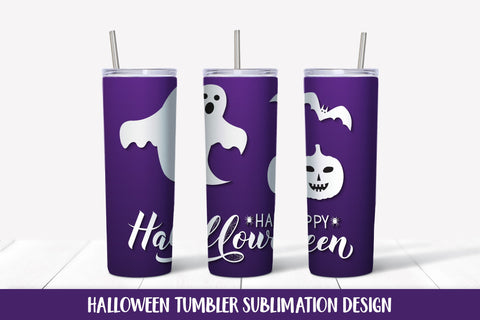 Halloween Tumbler Sublimation Wrap. Cute Ghost Tumbler Sublimation LaBelezoka 