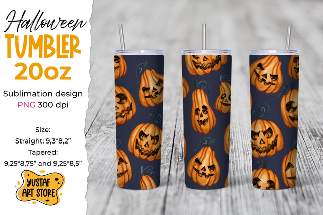Halloween tumbler sublimation wrap "Watercolor Pumpkin". Sublimation Yustaf Art Store 