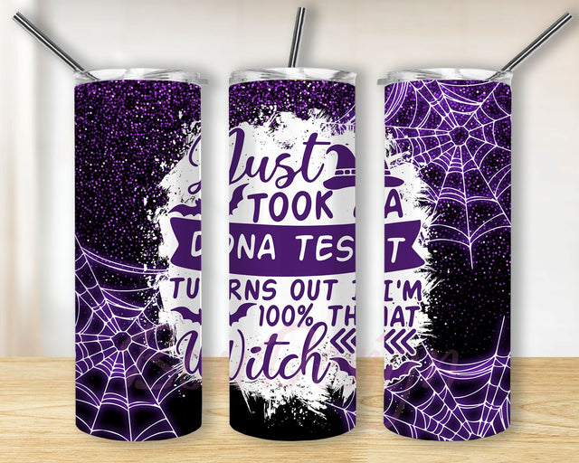 Halloween Tumbler Wrap, 100% That Witch Tumbler png, Witch Tumbler Design, Halloween Tumblers png, Spooky Tumbler Wrap, 20oz Skinny Tumbler Sublimation BouDesign 