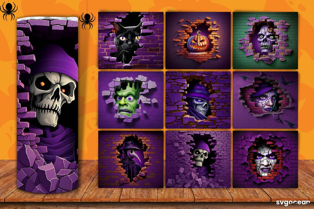 Halloween Tumbler Wrap Bundle | 20 Oz | Sublimation Sublimation SvgOcean 