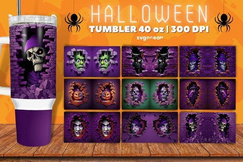 Halloween Tumbler Wrap Bundle | 40 Oz | Sublimation Sublimation SvgOcean 