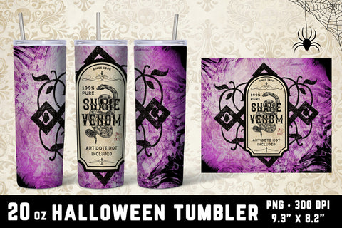 Halloween Tumbler Wrap Bundle - 5 Potion Label Tumbler Wraps Sublimation Hippo Creations 