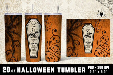 Halloween Tumbler Wrap Bundle - 5 Potion Label Tumbler Wraps Sublimation Hippo Creations 