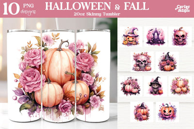 Halloween Tumbler Wrap | Fall Tumbler Sublimation Wrap Sublimation Carla C Designs 