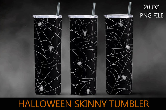 Halloween tumbler wrap, Halloween 20 oz skinny tumbler sublimation, Spider web Sublimation AnastasiyaArtDesign 