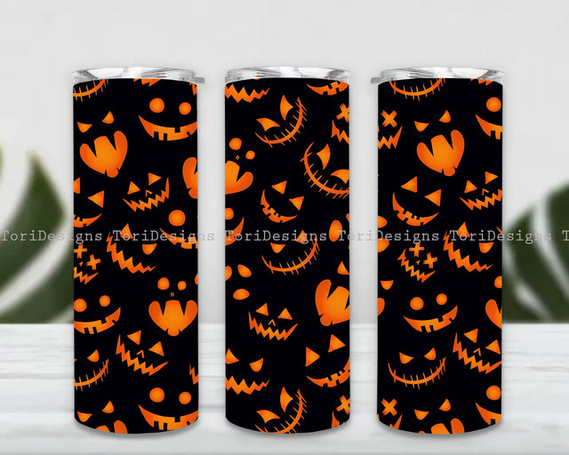 Halloween Tumbler Wrap, Halloween Pumpkin Tumbler png, Pumpkin Tumbler Sublimation Designs Sublimation ToriDesigns 