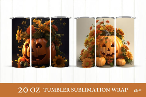 Halloween Tumbler Wrap. Pumpkin Tumbler Sublimation Sublimation Olga Terlyanskaya 