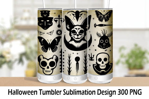 Halloween Tumbler Wrap Sublimation. Tumbler Wrap 20 oz. Sublimation Samaha Design 