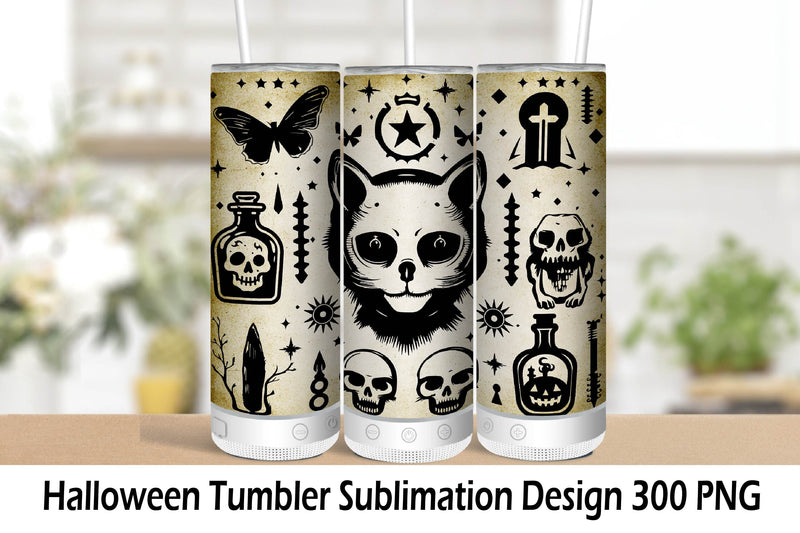 Halloween Tumbler Wrap Sublimation. Tumbler Wrap 20 oz. Sublimation Samaha Design 
