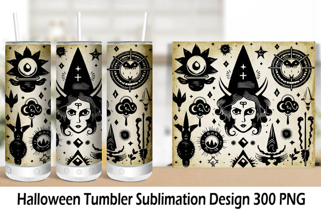 Halloween Tumbler Wrap Sublimation. Tumbler Wrap 20 oz. Sublimation Samaha Design 