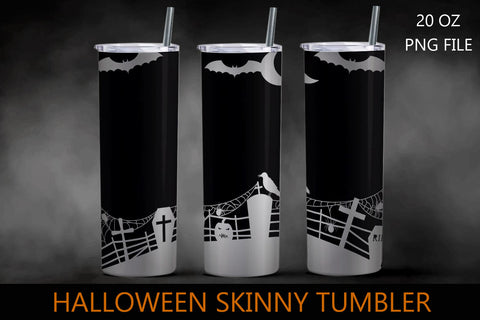 Halloween tumbler wrap with graveyard, 20oz skinny tumbler Sublimation AnastasiyaArtDesign 