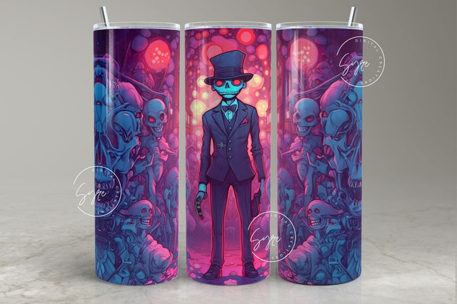 Halloween Tumbler, Zombie Skull Face, Skulls, Spooky Tumbler Wrap, 20 oz Skinny Tumbler, Seamless Sublimation PNG, Horror Tumbler, Digital Sublimation Syre Digital Creations 