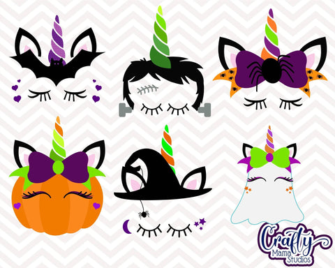 Halloween Unicorn Bundle SVG Crafty Mama Studios 