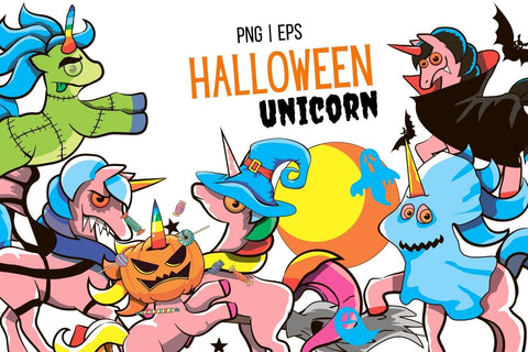 Halloween Unicorn Clipart Sublimation SvgOcean 
