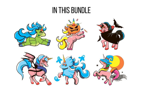 Halloween Unicorn Clipart Sublimation SvgOcean 