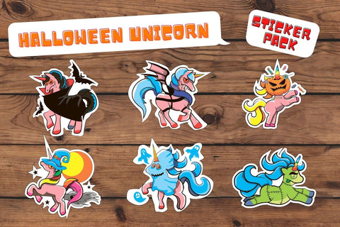 Halloween Unicorn Stickers Sublimation SvgOcean 