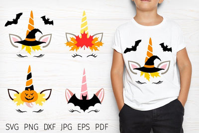 halloween unicorn svg, Fall unicorn svg, unicorn face SVG Digital Rainbow Shop 