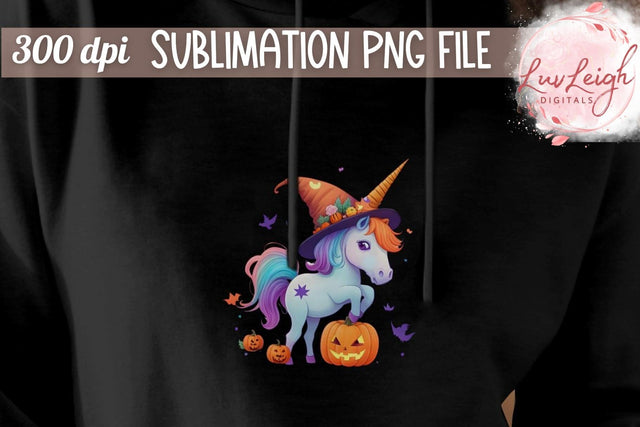 Halloween Unicorn T-shirt PNG Sublimation Luvleigh Digitals 