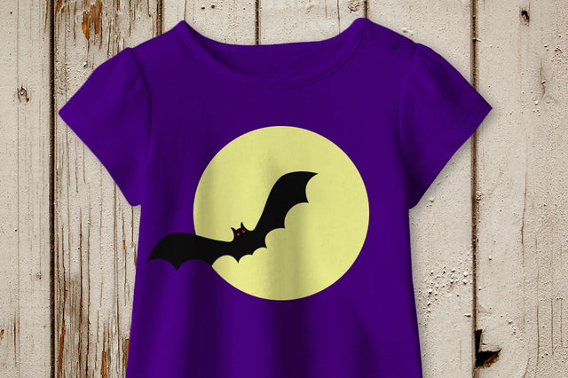 Halloween Vampire Bat on Moon SVG Designed by Geeks 