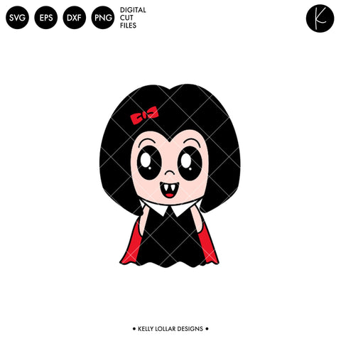 Halloween Vampire Girl Character SVG Kelly Lollar Designs 
