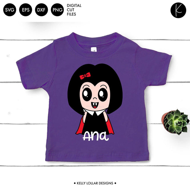 Halloween Vampire Girl Character SVG Kelly Lollar Designs 