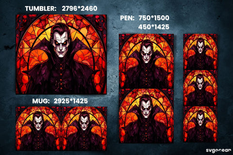 Halloween Vampire Wrap Bundle | Tumbler | Mug | Pen Sublimation SvgOcean 